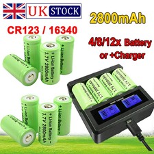 CR123 CR123A CR123R 3.7V 2800mAh Rechargeable Li-ion Batteries /Charger For Arlo