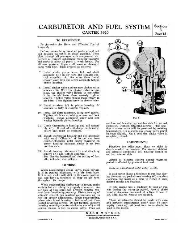 1936 1937 1938 1939 Nash Repair Shop Manual 400 Lafayette Deluxe Ambassador 6 8 - Imagem 2 de 4