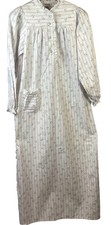 CinCin Nightgown Long Vintage 100 Cotton Sz SM Flowers Pocket Modest Grannycore