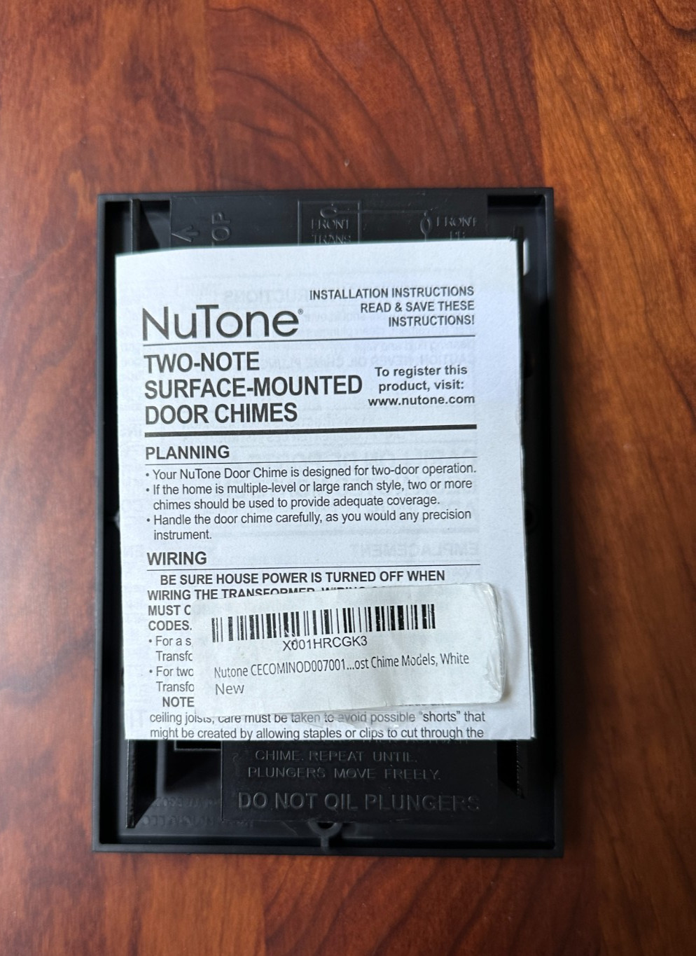 NuTone Wired Door Chime 2-Note Surface Mount Doorbell Chime w/ Hardware Tested