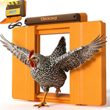 Solar-Powered Automatic Chicken Coop Door, Dual Motor Coop Door with Light Senso