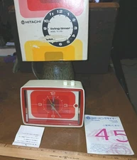 Rare JDM JAPANESE HITACHI 1970'S BRIGHT COLORED ALARM CLOCK / TIMER MCM Mod 