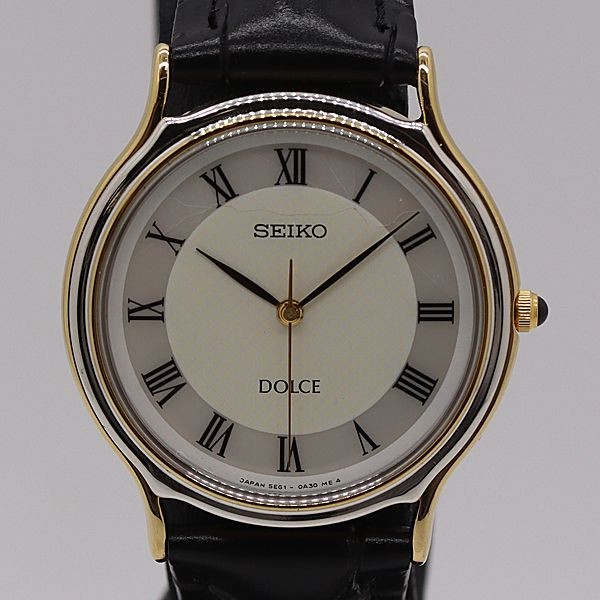 5E61 Mens Wristwatch White Quartz 0A20 Dolce Ref Dress Seiko Dial Watch - vintagewatches.pk