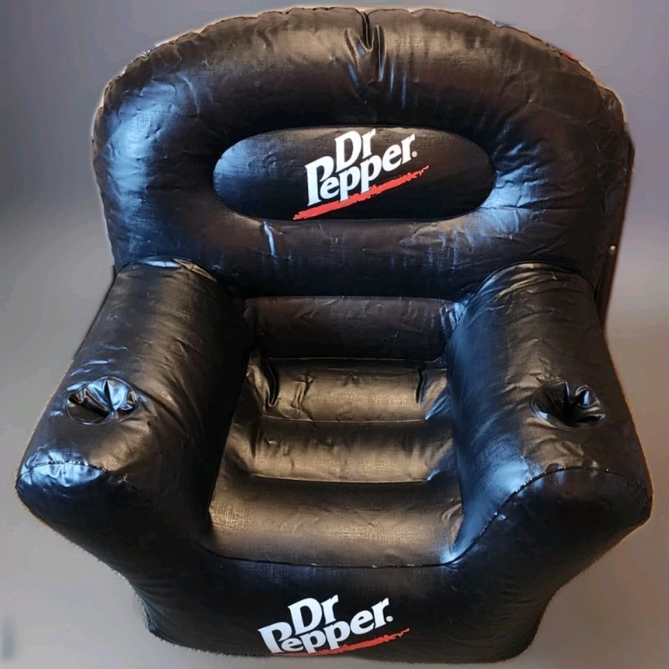 Vintage Dr Pepper Promotional Inflatable Heavy Duty Black Vinyl Chair - Image 3 of 4