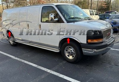 for:2003-2015 Chevy Express Van/GMC Savana Stainless Fender Trim Lip Arch 4Pc 2''