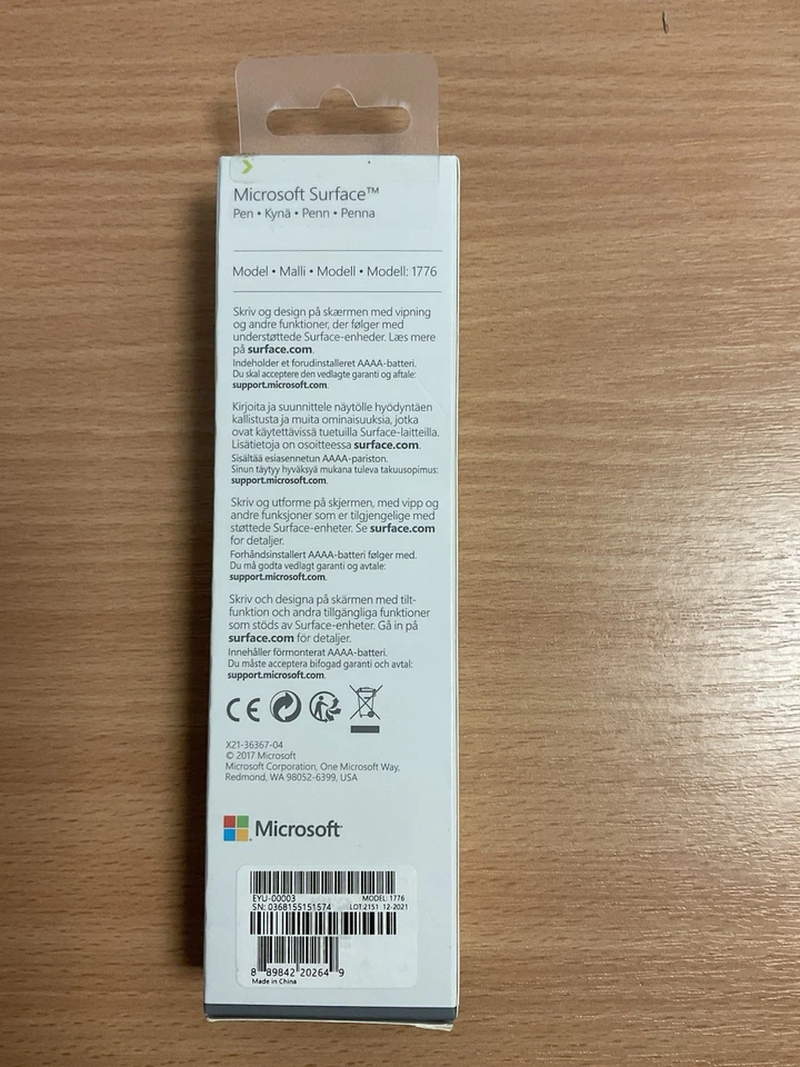 Genuine Microsoft Surface Pen Latest Model 1776 Black New - Image 2 of 2