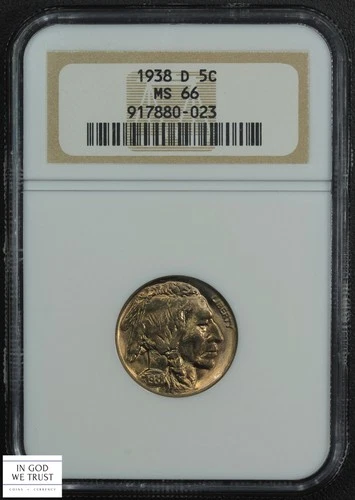 1938 D Buffalo Nickel 5C NGC MS 66