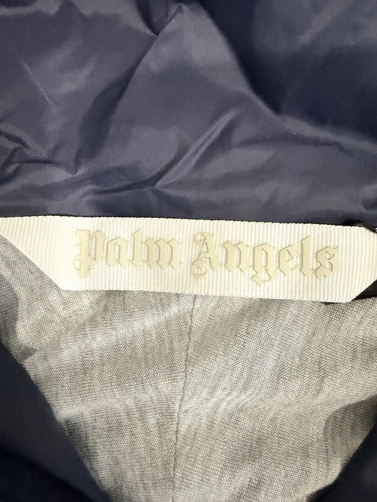 Palm Angels MED Curved Logo Windbreaker Jacket Navy Blue NWT π₯ $1181 - product detail image 11