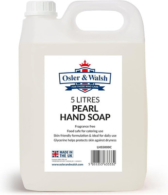 Osler & Walsh 5 Litre Pearl Hand Soap, Lightly Fragranced Hand Wash for Home, Sc