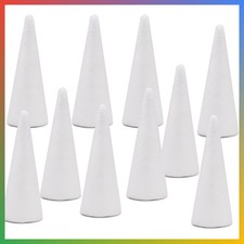 Foam Cones Polystyrene Craft DIY White 2.48x5.6 Inch 10 Pack Centerpiece Decor