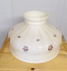 VTG Aladdin Milk Glass Hurricane Lamp Shade 10" Fitter Hand-painted Roses