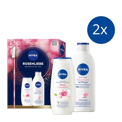 NIVEA Rosenliebe 2025 2 x Geschenkset Duschgel 250 ml und Bodylotion 400ml