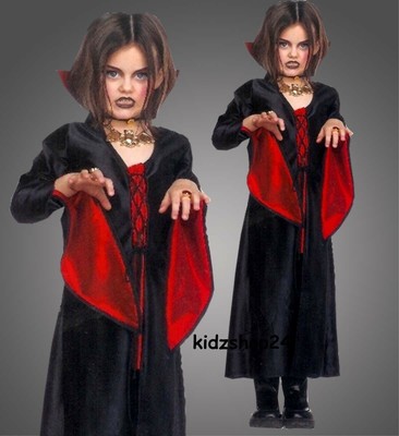Vegaoo Vampir-Kostüm Für Mädchen Gr. 110/116 (4-6 Jahre) - Gruselig Schön Zu Halloween