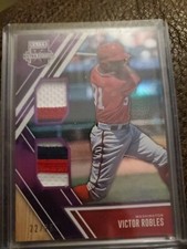 2017 PANINI ELITE EXTRA EDITION PURPLE VICTOR ROBLES DUAL RELIC CARD #/25 