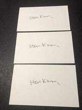 (Lot of 3) Steve Kasper Autographed Bruins Signed 3x5 Index Cards Lot A