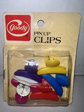 NEW NIP Vintage Goody Pin Up Hair Clips Plastic Multi Color 6 Pack NOS 1985