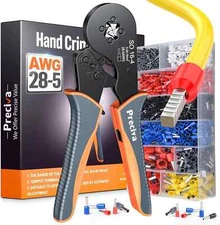 Preciva Ferrule Crimping Tool Kit, Square Crimping Tools, Ratchet Jaw Wire Crimp