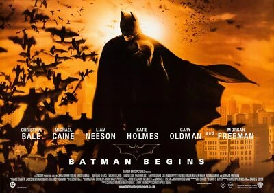 2005 Batman Begins Movie Poster Print Christian Bale DC Comics Gotham City🦇🍿