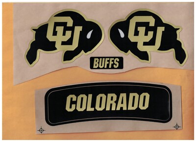 COLORADO BUFFALOES FULL SIZE FOOTBALL HELMET DECALS WITH BUMPER & BIG BUMPER