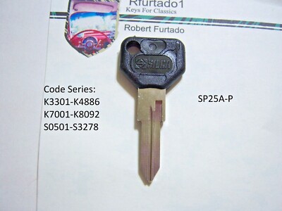 Key Blank for Vintage Alfa Romeo, Fiat 1981-94 (see code series) SP25A-P