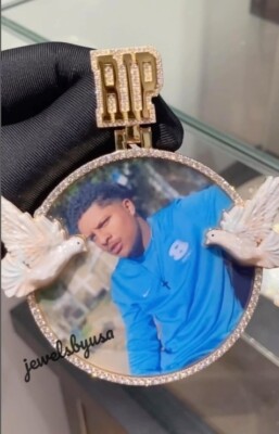 Vvs Moissanite Men's Custom RIP Photo Pendant 2.5 '' Birds Flying 925 Silver