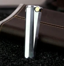 Jobon Hexagon  Oil Petrol Flint Wheel Gasoline Cigar Lighter w/gift box SILVER