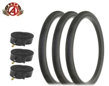 3 ALTA BICYCLE WIRE BEAD TIRES 24 x 1-3/4 S7 BLACK MINI BRICK TREAD w/Tubes.