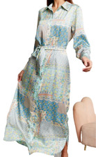 Floral Print Maxi Dress with Belt