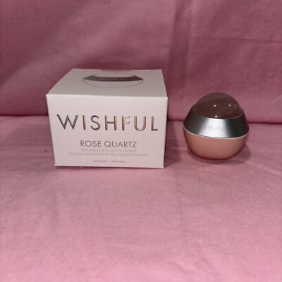Huda Beauty Wishful Rose Quartz Depuffing & Sculpting Roller BNIB