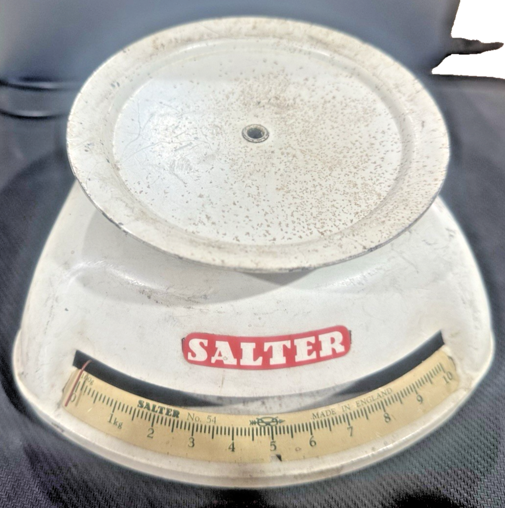 Salter No 54 Cookery weighing Scales Made in England Enamel Patent