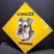 Schnauzer Dog Sign Crossing Symbol Sign 12x12 Animal Road Notice Metal Sign