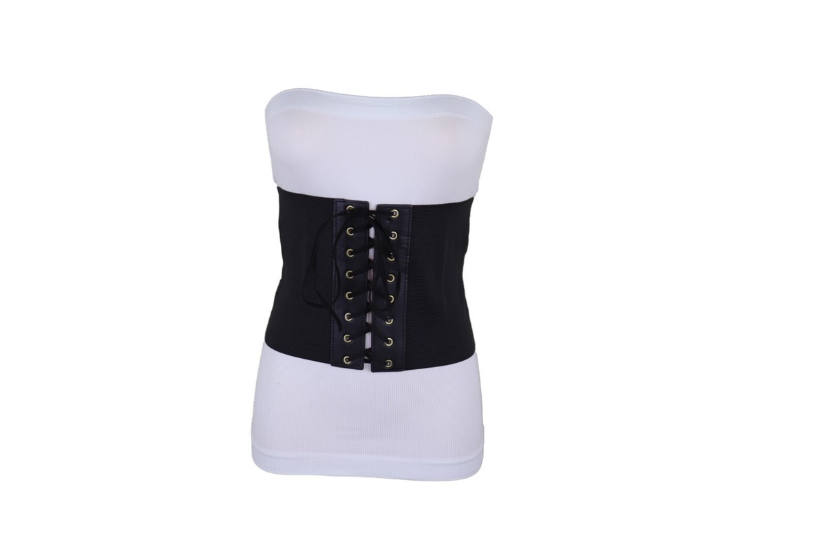 2496 Stretchy Wide Elastic Waist Belt,black Skinny Corset Fashion Black Wide Elastic Corset Belt: Textured Stretch Band - Etsy main image 4