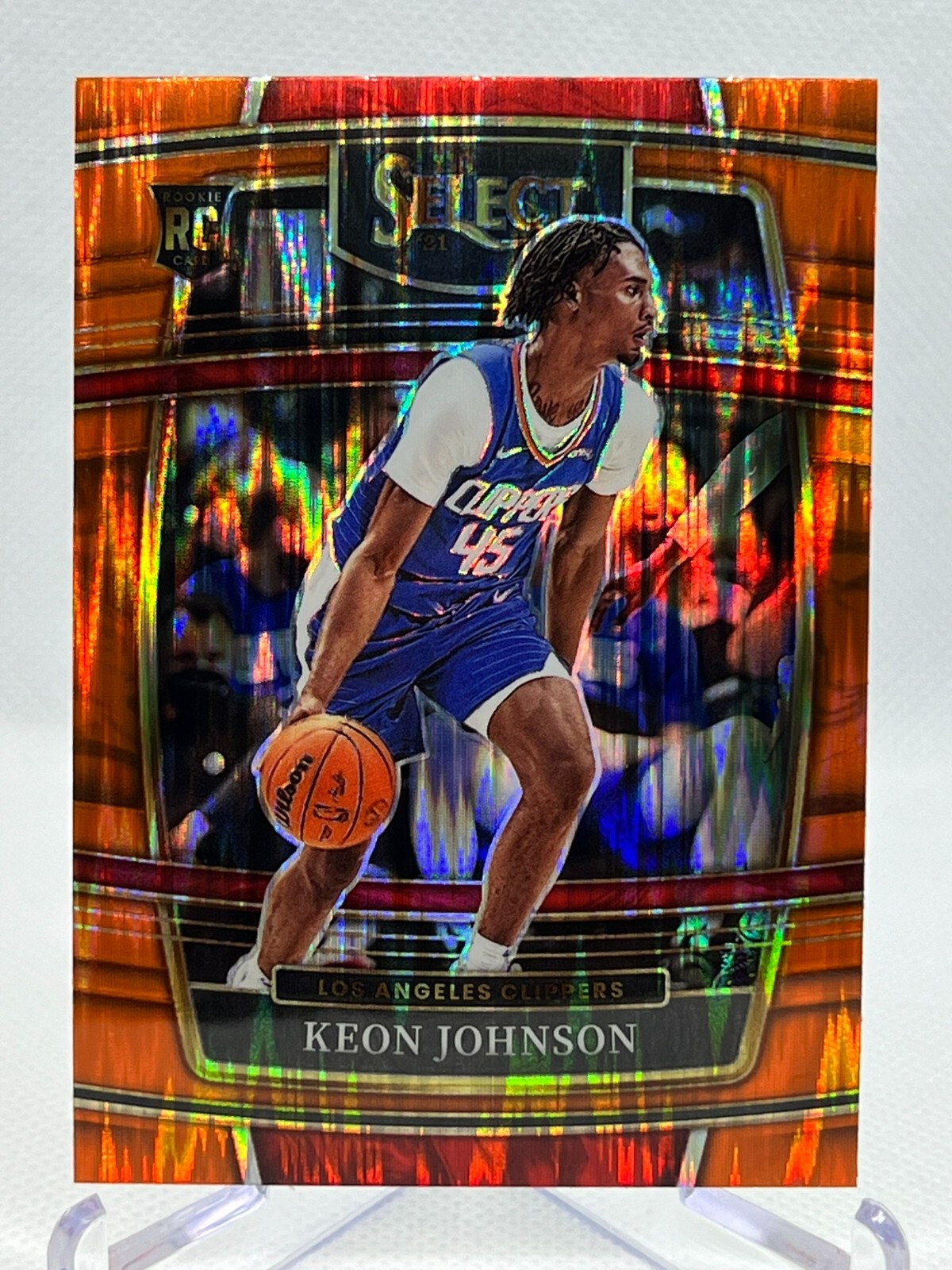 KEON JOHNSON RC 2021-22 Panini Select #40 Concourse ORANGE FLASH PRIZM
