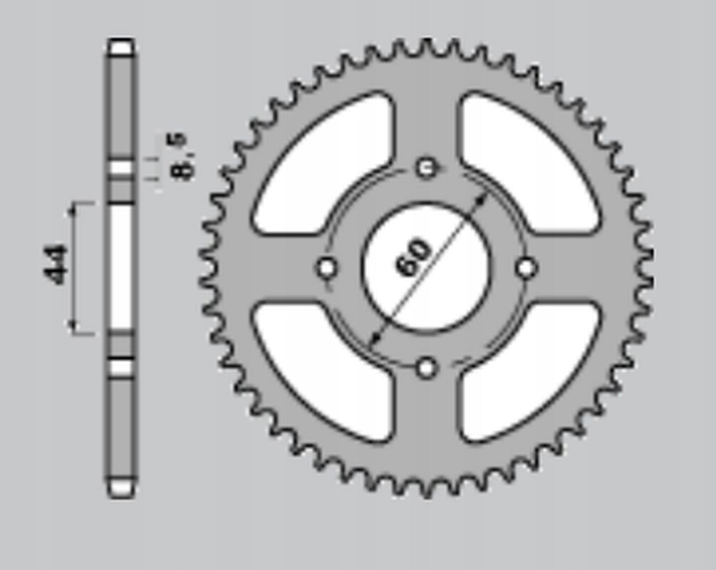 Pignon arrière CHT 832 42 contre l'usure de chaîne Yamaha DT 80 MX