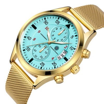 Constantin Durmont Herren Armbanduhr Lumadoré Turquoise Doré
