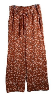 Heimish Full Size Geometric Printed Tied Waist Womens 2XL Straight Leg Pants