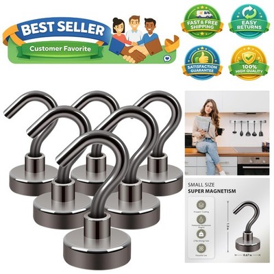 Magnetic Hooks,30lb+ Heavy Duty Earth Magnets with Hook for Refrigerator, Ext...