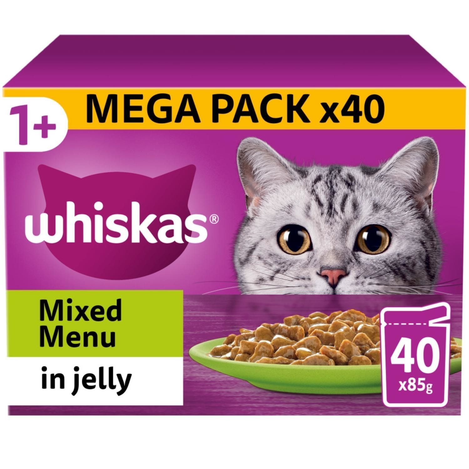 Whiskas 1+ Mixed Menu In Jelly - 40 X 85G - Image 2