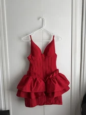 FASHION NOVA - Romantic Beginnings Bandage Mini Dress Red Size S