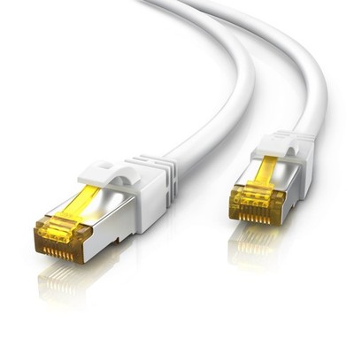 Primewire CAT.7 Netzwerkkabel mit 2 x RJ45-Steckern 10 Gbit/s Weiß 3m