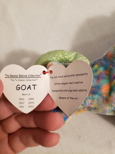 TY Beanie Baby - THE GOAT Chinese Zodiac (6 inch) - MWMTs Stuffed Animal Toy - Picture 9 of 9