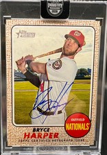 2017 Topps Heritage Bryce Harper On Card Blue Ink Auto Washington Nationals
