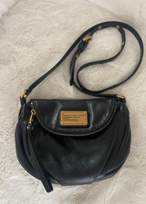Marc By Marc Jacobs Black Pebbled Leather Foldover Zipper Crossbody Bag