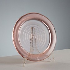 Piatto Vintage Vetro Rosa Manifattura Nason & Co. Italia Anni 90 Originale