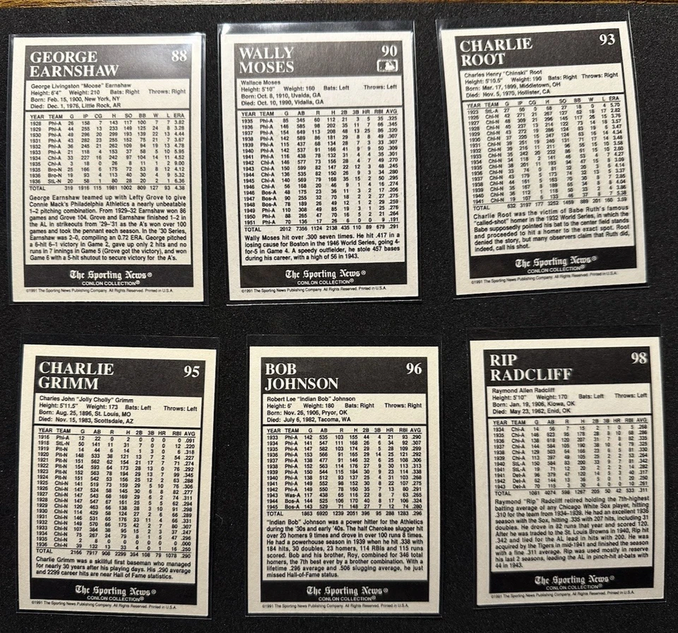 14 Cards - 1991 Sporting News Conlon Collection Baseball Cards - NO MLB LOGO! - Image 2 of 4
