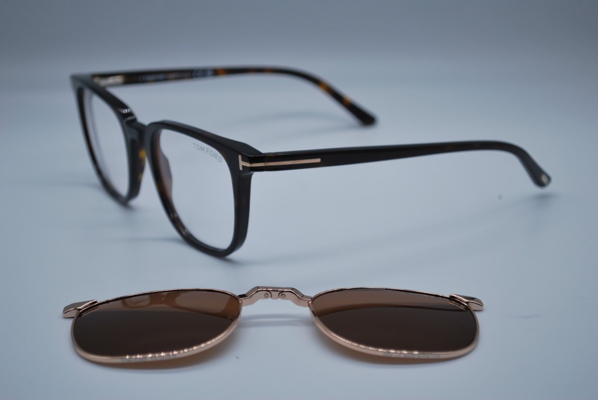 NEW TOM FORD TF 5916-B 052 DARK HAVANA BROWN CLIP ON AUTHENTIC 