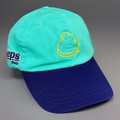 Peeps Brand Baseball Cap Hat Teal Blue Adjustable Easter Candy Chick Logo NWT