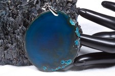 Edelstein Achat Anhänger Blau zwischen ca. 8cm-6,5cm ohne Halskette