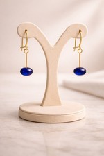Natural Blue Sapphire 9ct Yellow Gold Drop Earrings 1.8–2cts