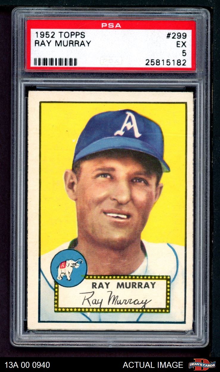 1952 Topps #299 Ray Murray Athletics SHORT-PRINT PSA 5 - EX